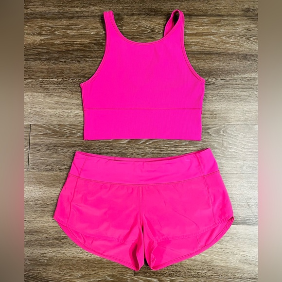 lululemon athletica Pants - SOLD Lululemon Sonic Pink Matching Set Size 10